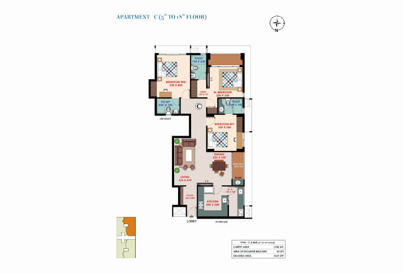 Urbanscape Solitaire - Apartment C Plan